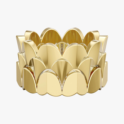 انگشتر فراکتال طلای پهن کد 9546
